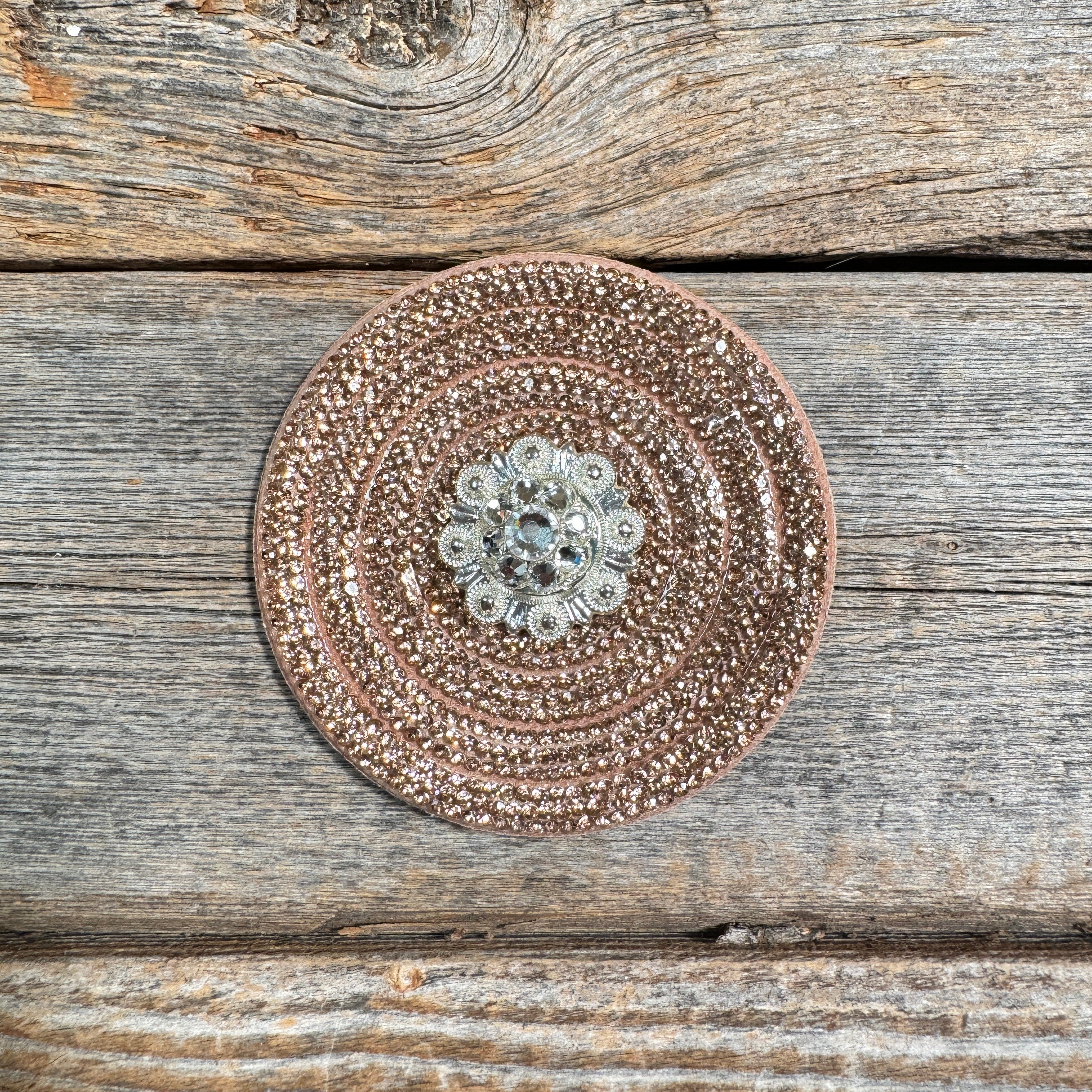 Copper Circle Rhinestone Rosette - Assorted Conchos