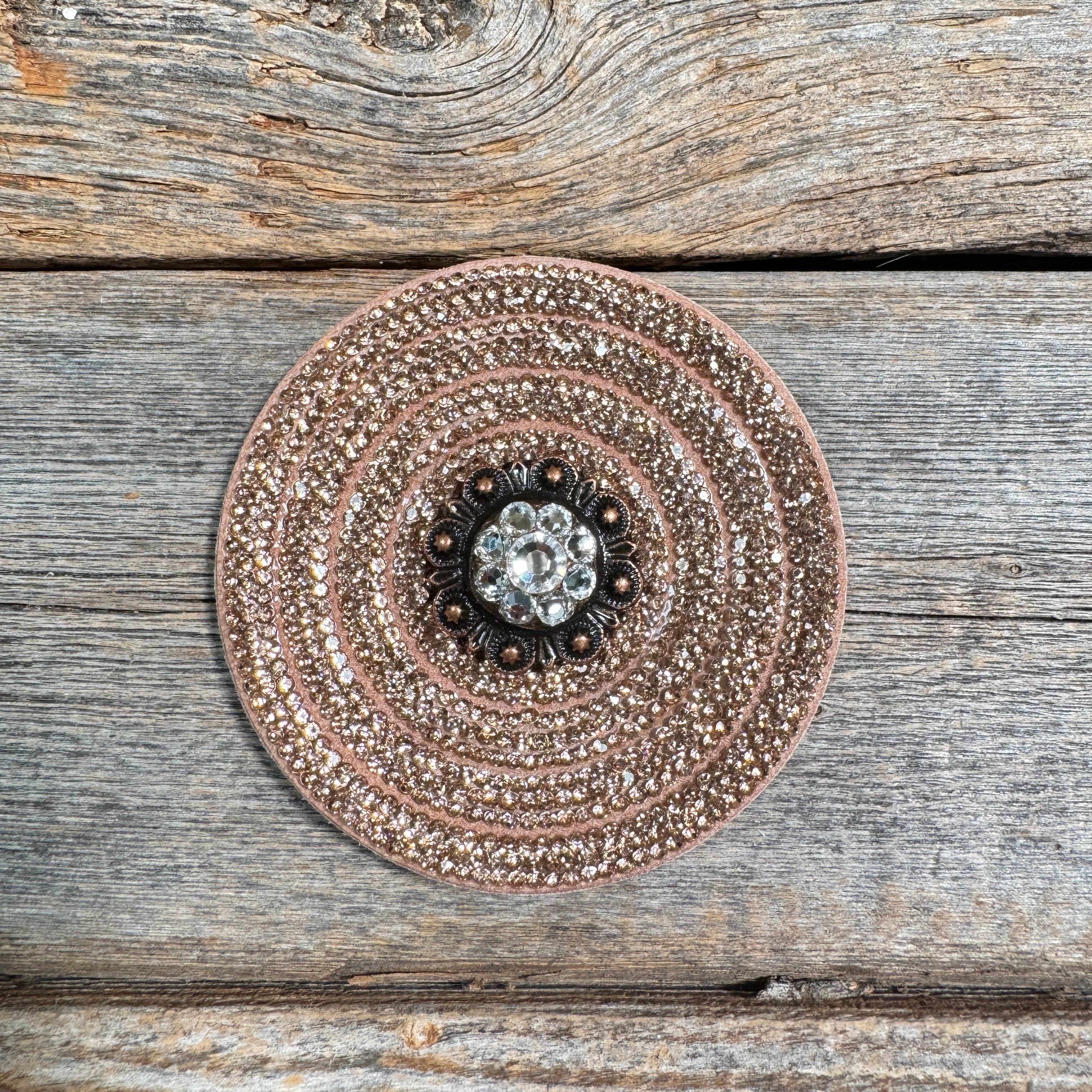 Copper Circle Rhinestone Rosette - Assorted Conchos