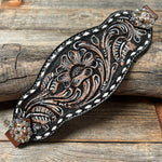 Dark Oil Buckstitch Bronc Noseband With Antique Silver Conchos