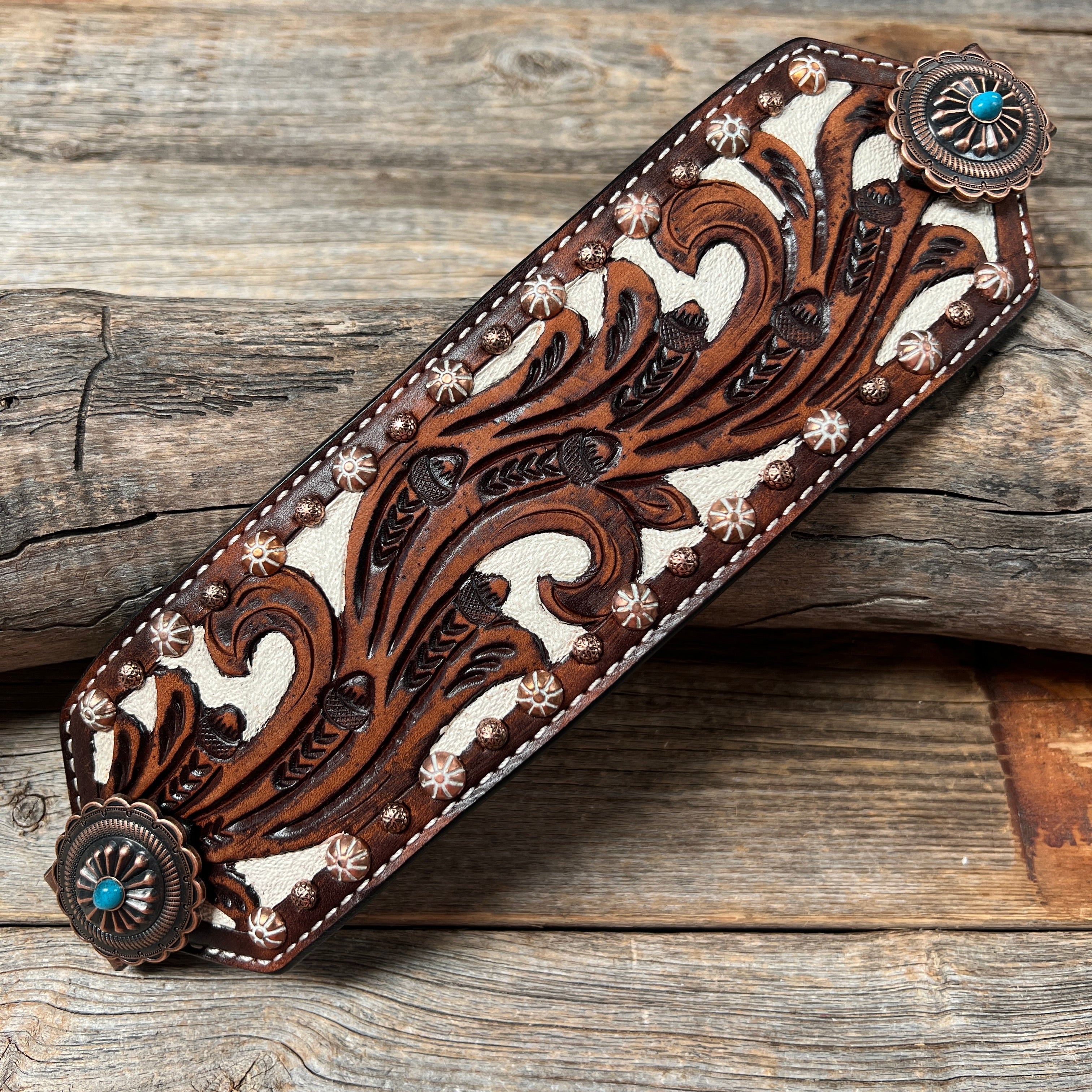 Bronc Noseband With Turquoise Conchos #BNCTTQ1