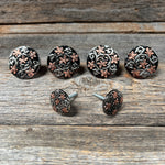 Silver - Copper Floral Saddle Set SSW200