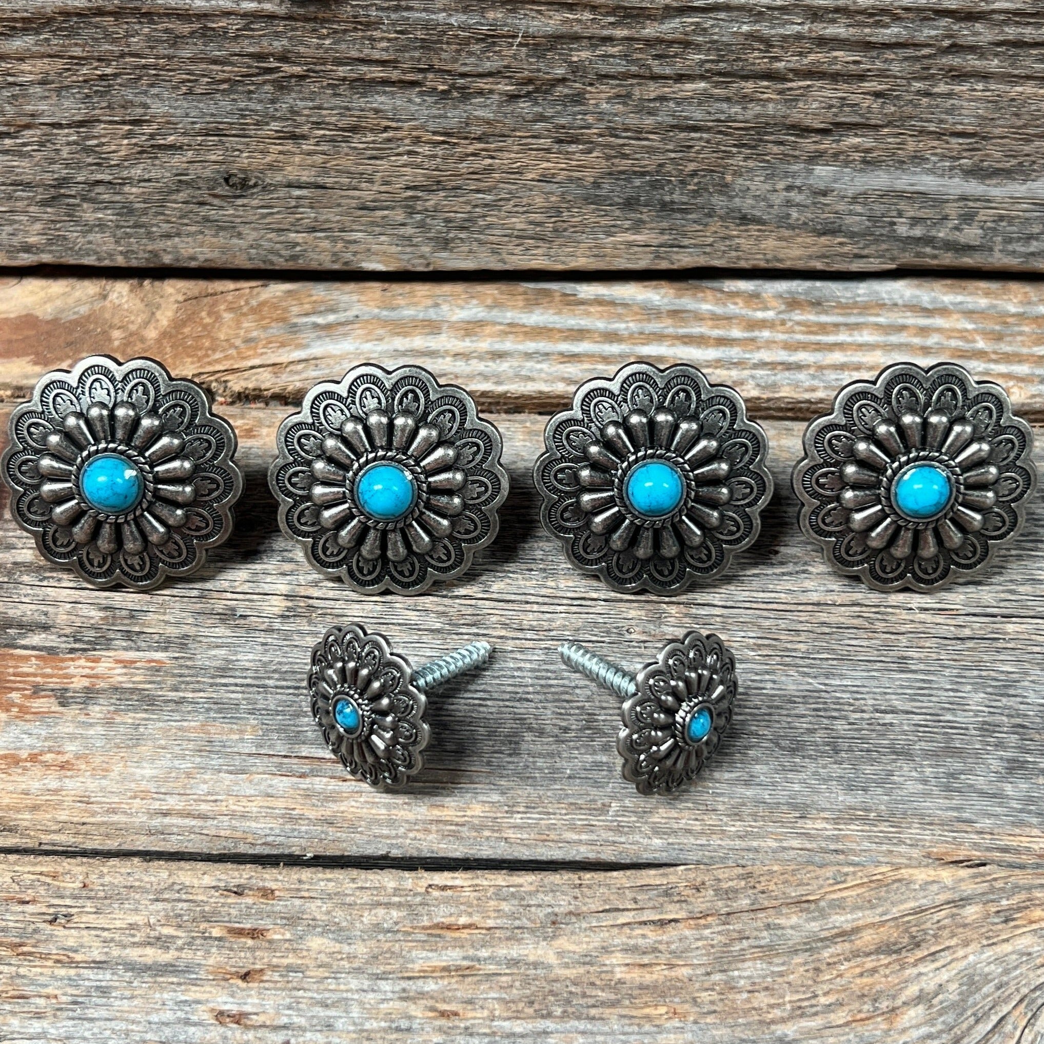 Antique Silver Turquoise Saddle Set SSW203