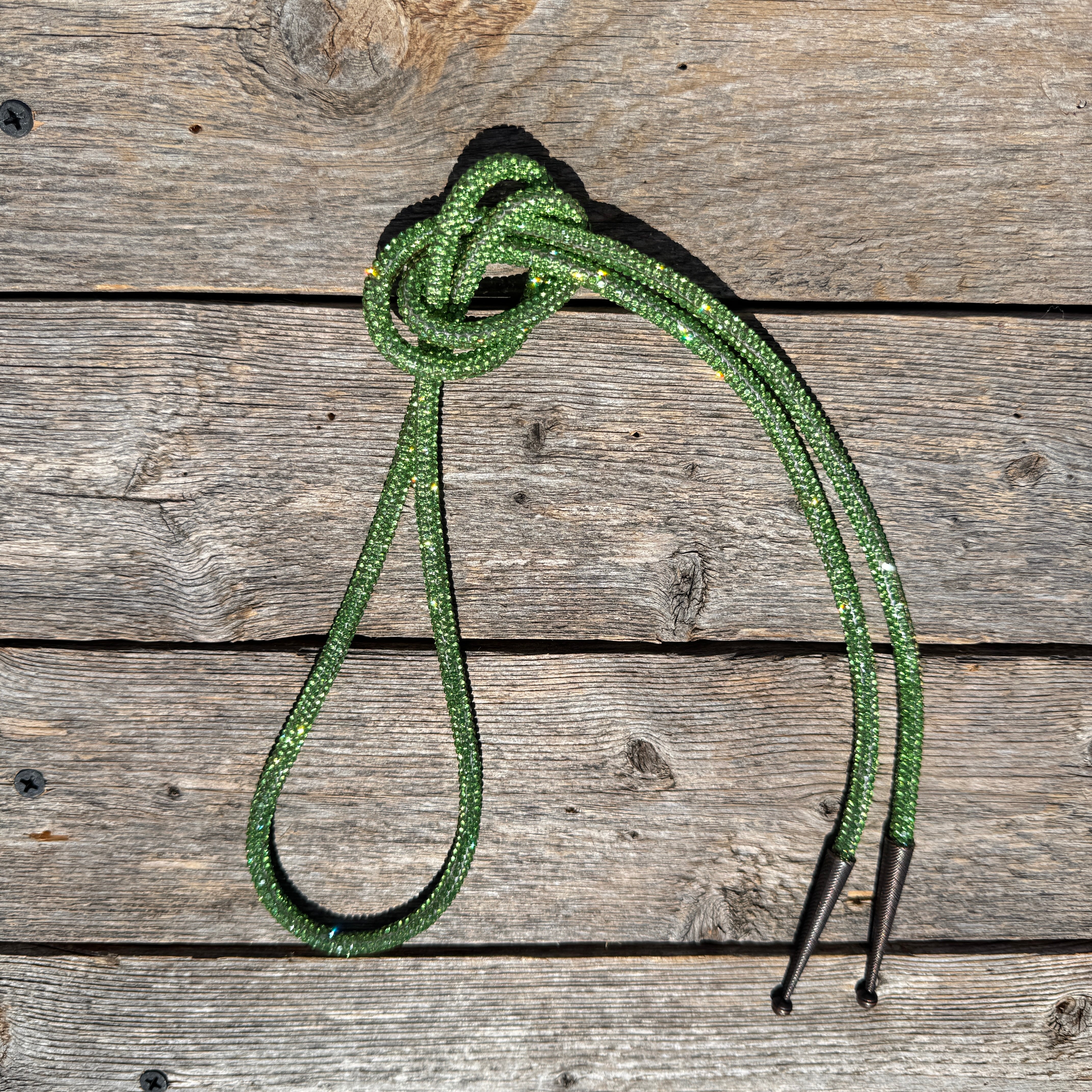 Lime Rhinestone Western Bolo Tie #BT102