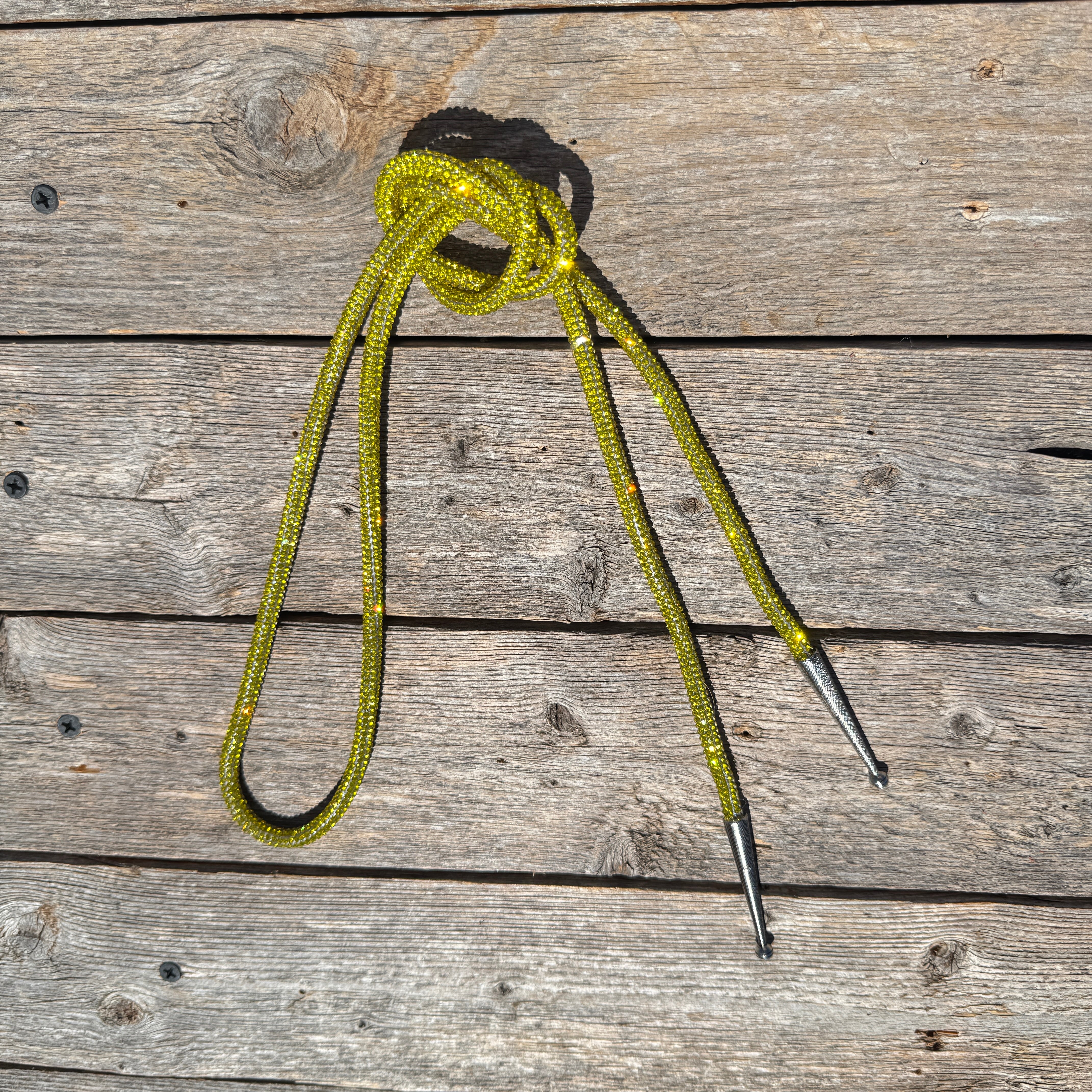Yellow Rhinestone Western Bolo Tie #BT105