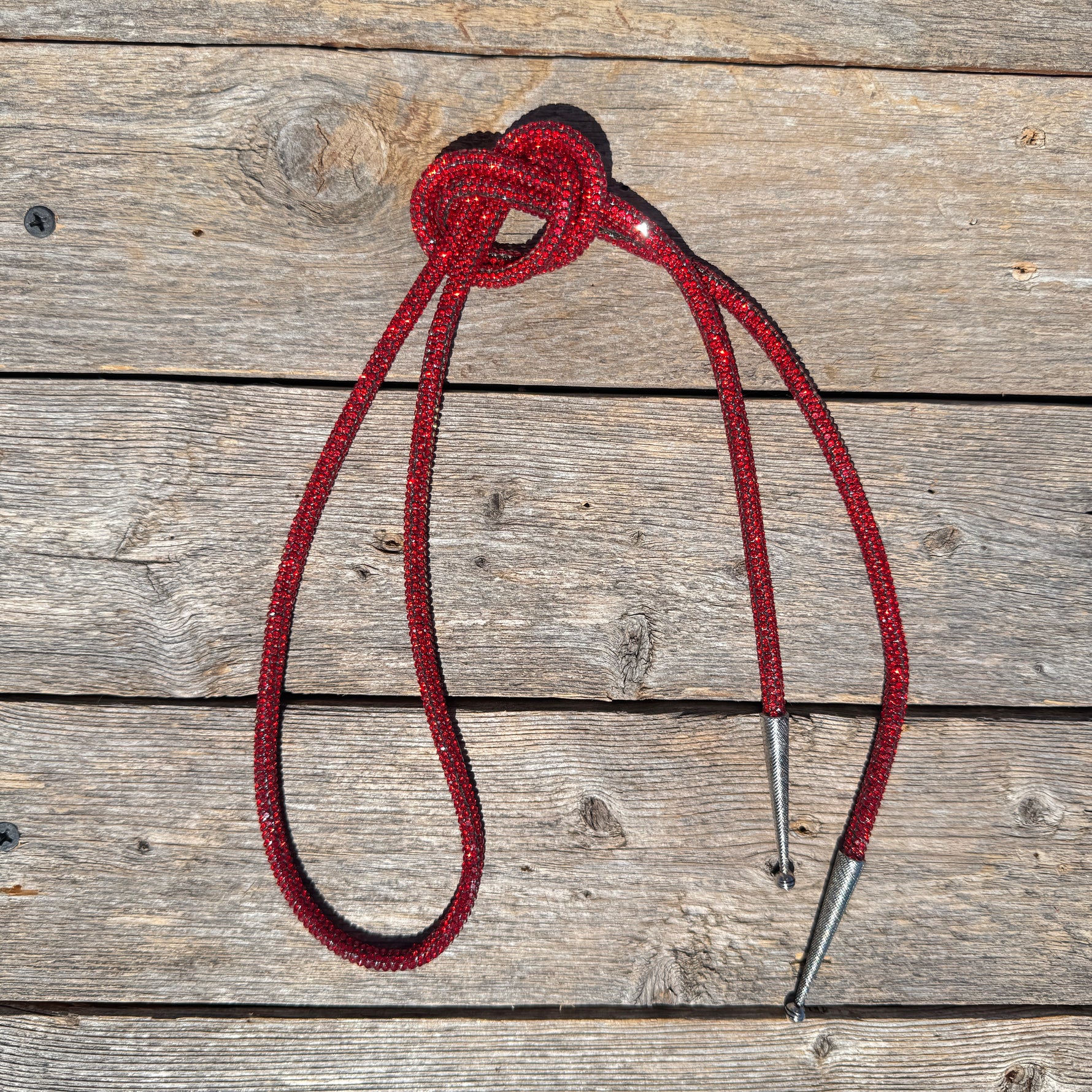 Scarlet Rhinestone Western Bolo Tie #BT108