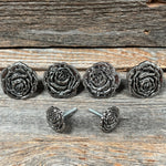 Antique Silver Rose Saddle Set SSW108