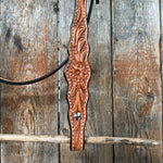 Floral Scalloped Light Oil Browband Headstall / Bridle