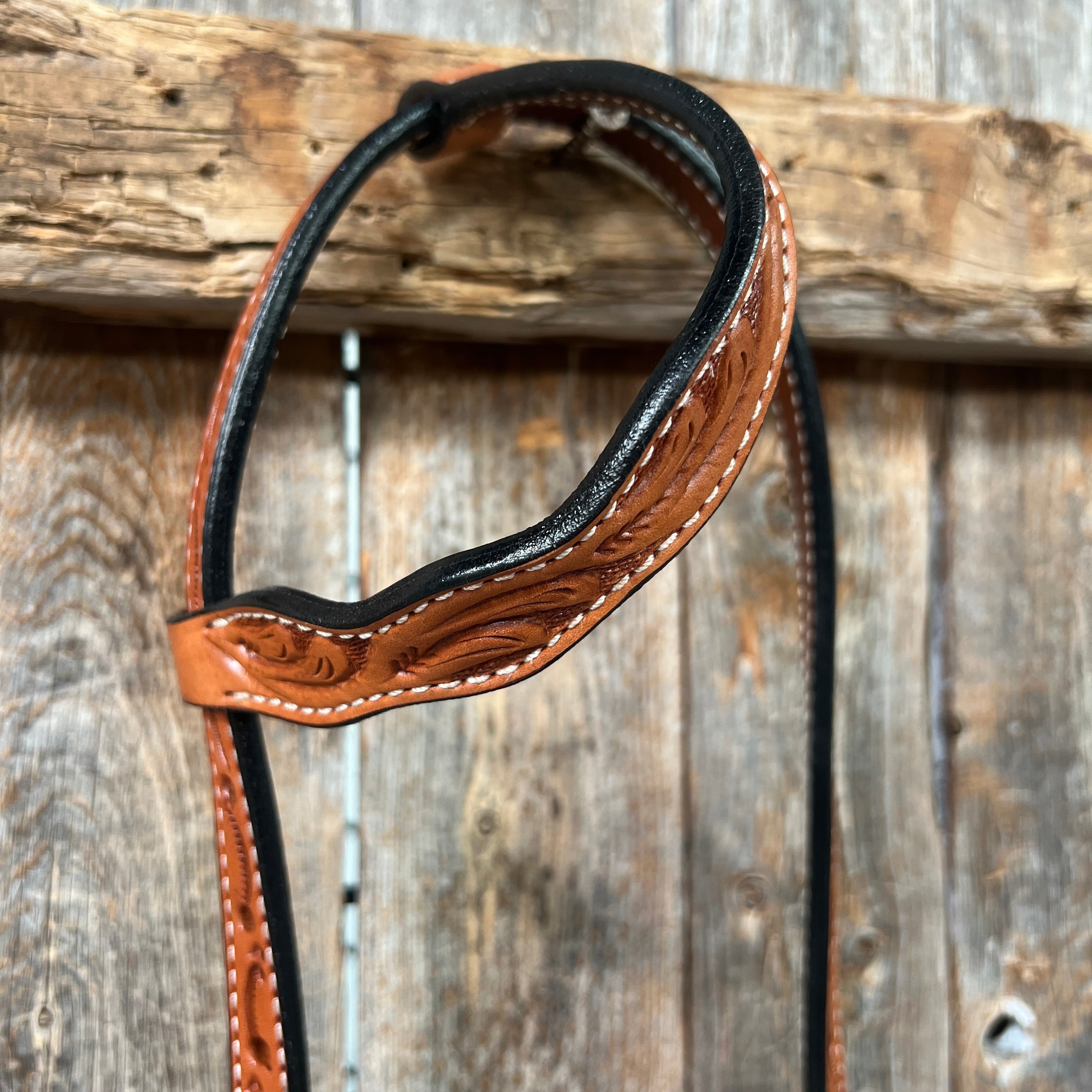 Floral Scalloped Light Oil One Ear Headstall / Bridle
