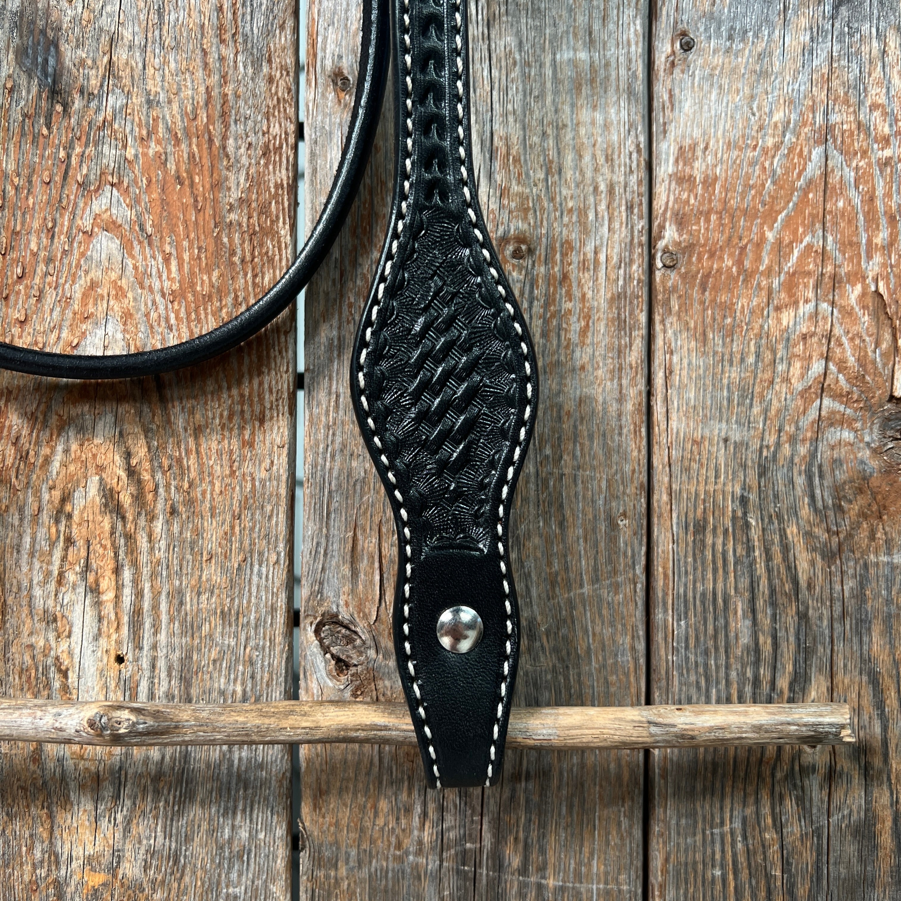 Basketweave Black Browband Headstall / Bridle