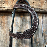 Basketweave Dark Oil One Ear Headstall / Bridle