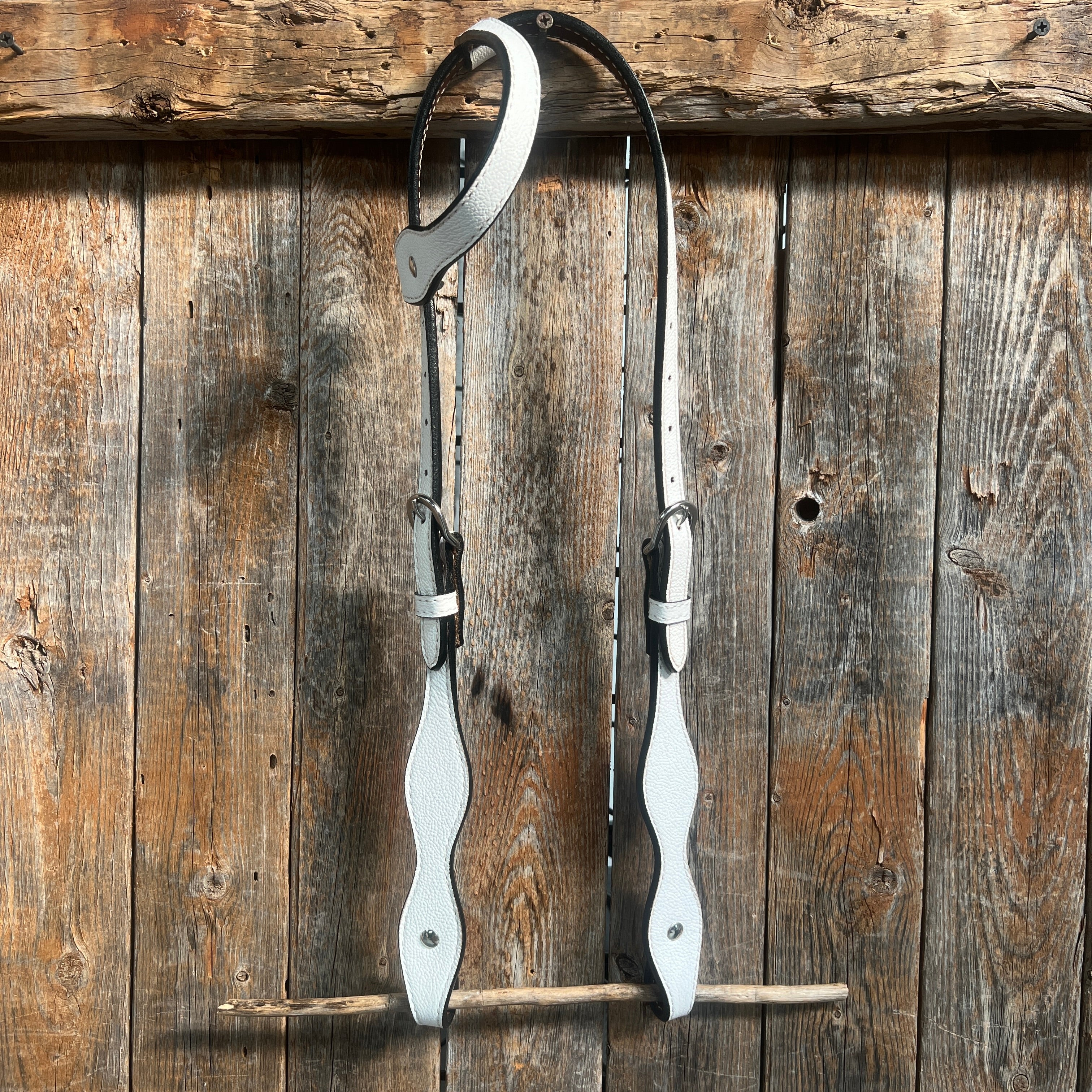 White Leather One Ear Headstall / Bridle