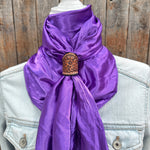 35X35" Solid Purple Wild Rag / Scarf WRS1 - Tooled Leather Wild Rag Slides - Assorted