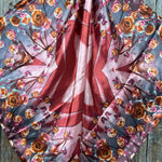 35X35"  Pink and Rust Roses Wild Rag / Scarf WR1007