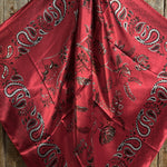 35X35" Red & Black Paisley Wild Rag / Scarf WR434
