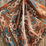 35X35"  Tan & Cream Paisley Wild Rag / Scarf WR907