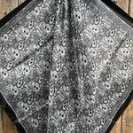 35X35"  Black & White Paisley Wild Rag / Scarf WR3401