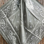 35X35"  Sage & White Paisley Wild Rag / Scarf WR3413