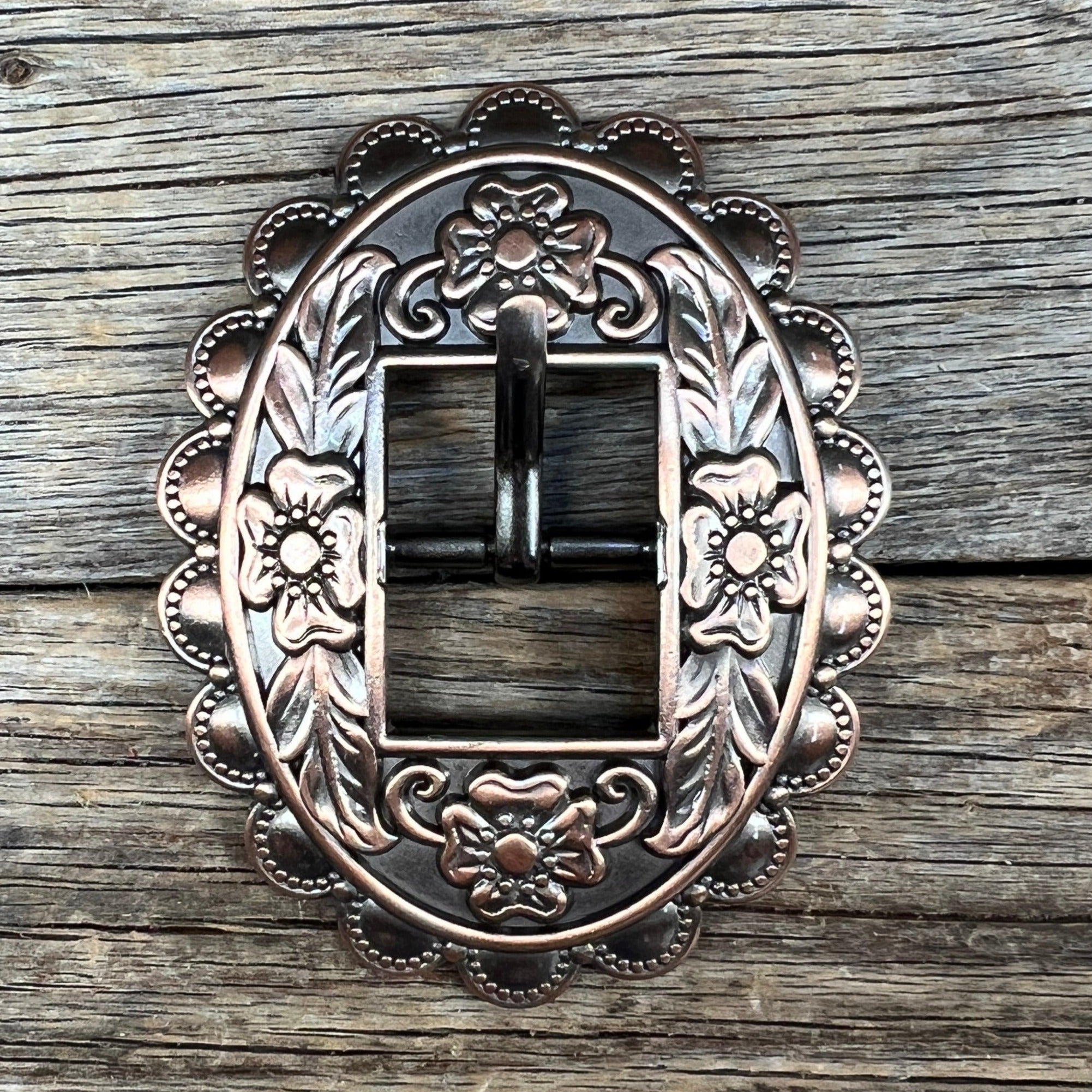Copper Floral Cart Buckle W197B