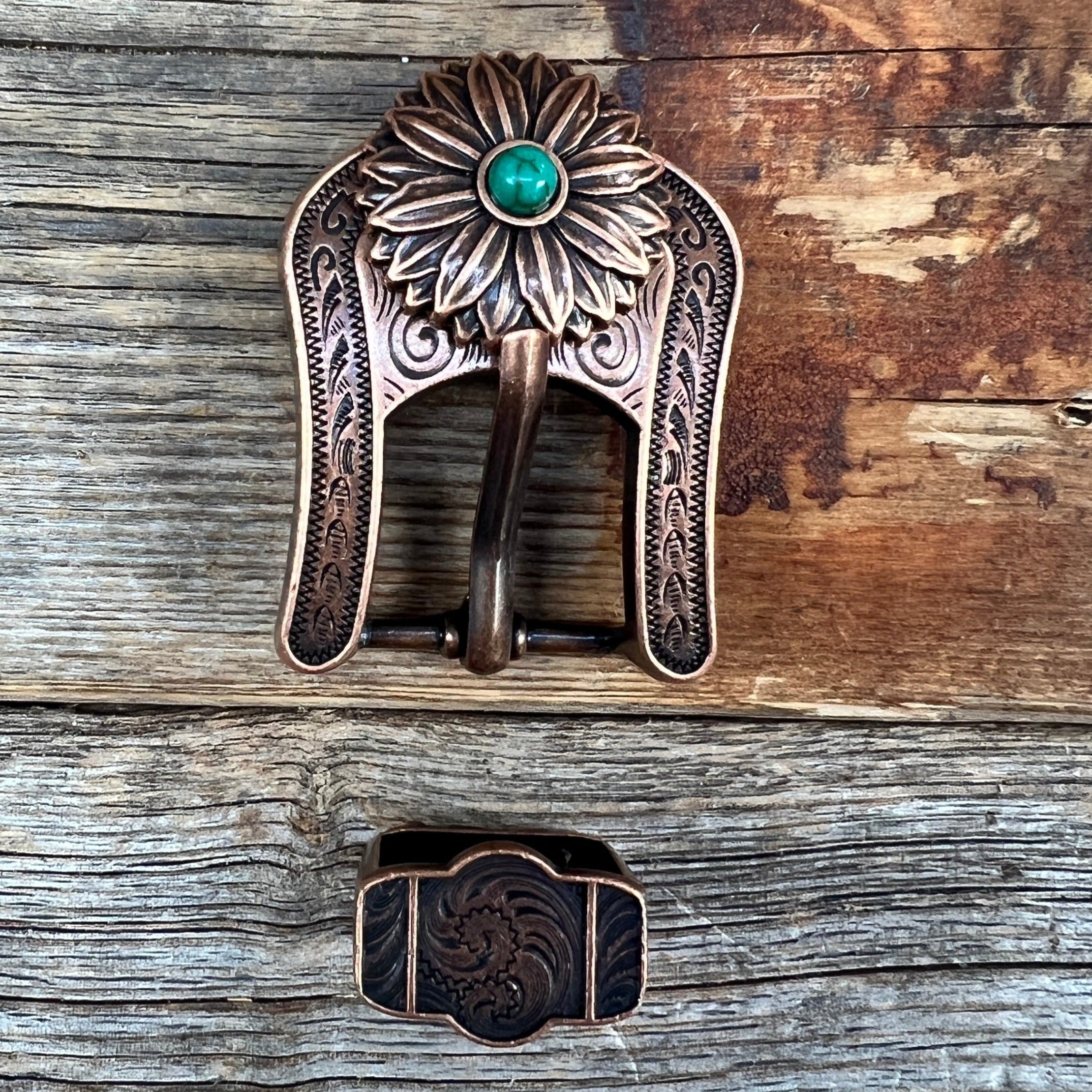 Copper Daisy Turquoise Concho Buckle Adapter W132COBA