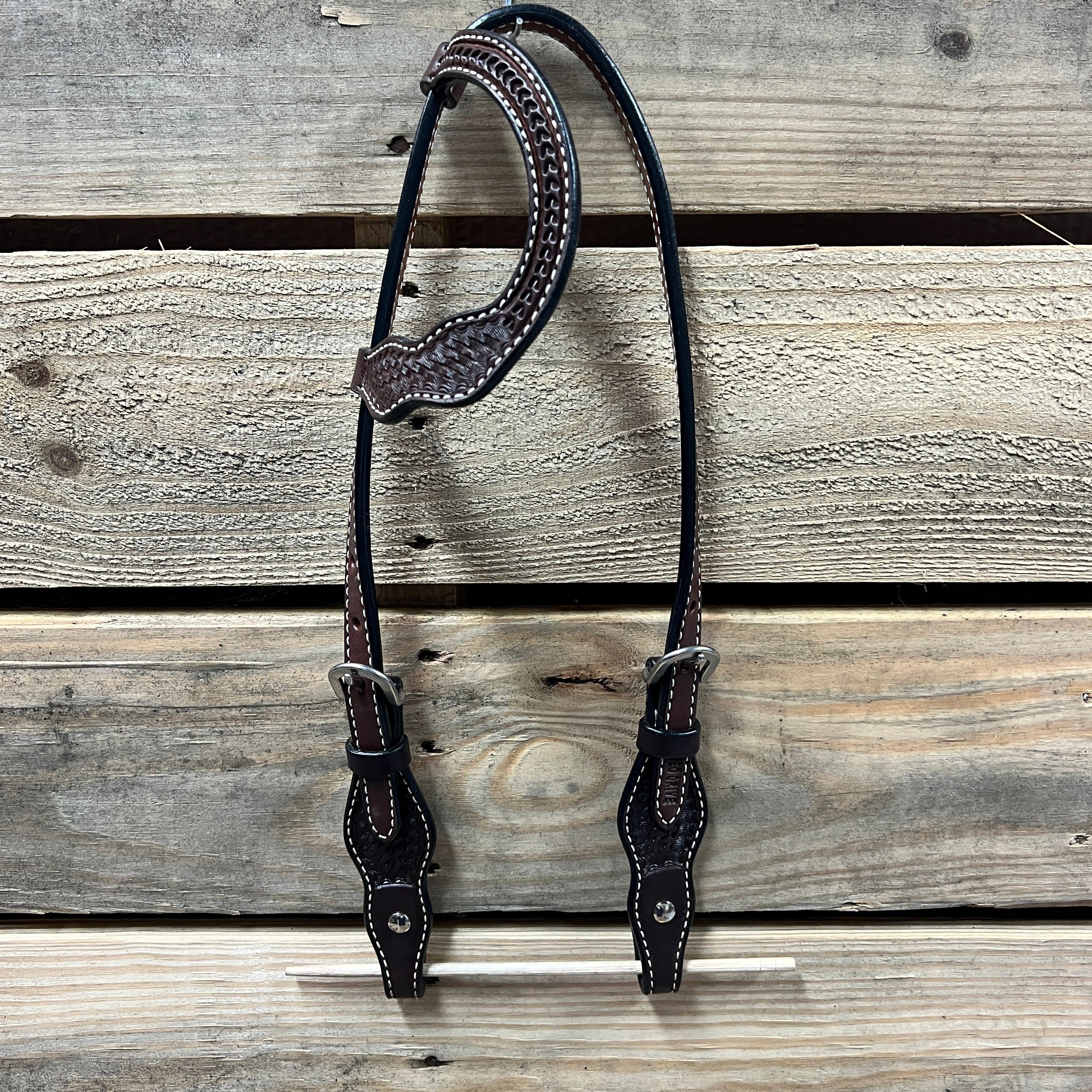Dark Oil Cob - Gag One Ear Headstall / Bridle- Short Cheeks