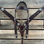 Dark Oil Braid Texas Star Browband Tack Set  #BBBC627