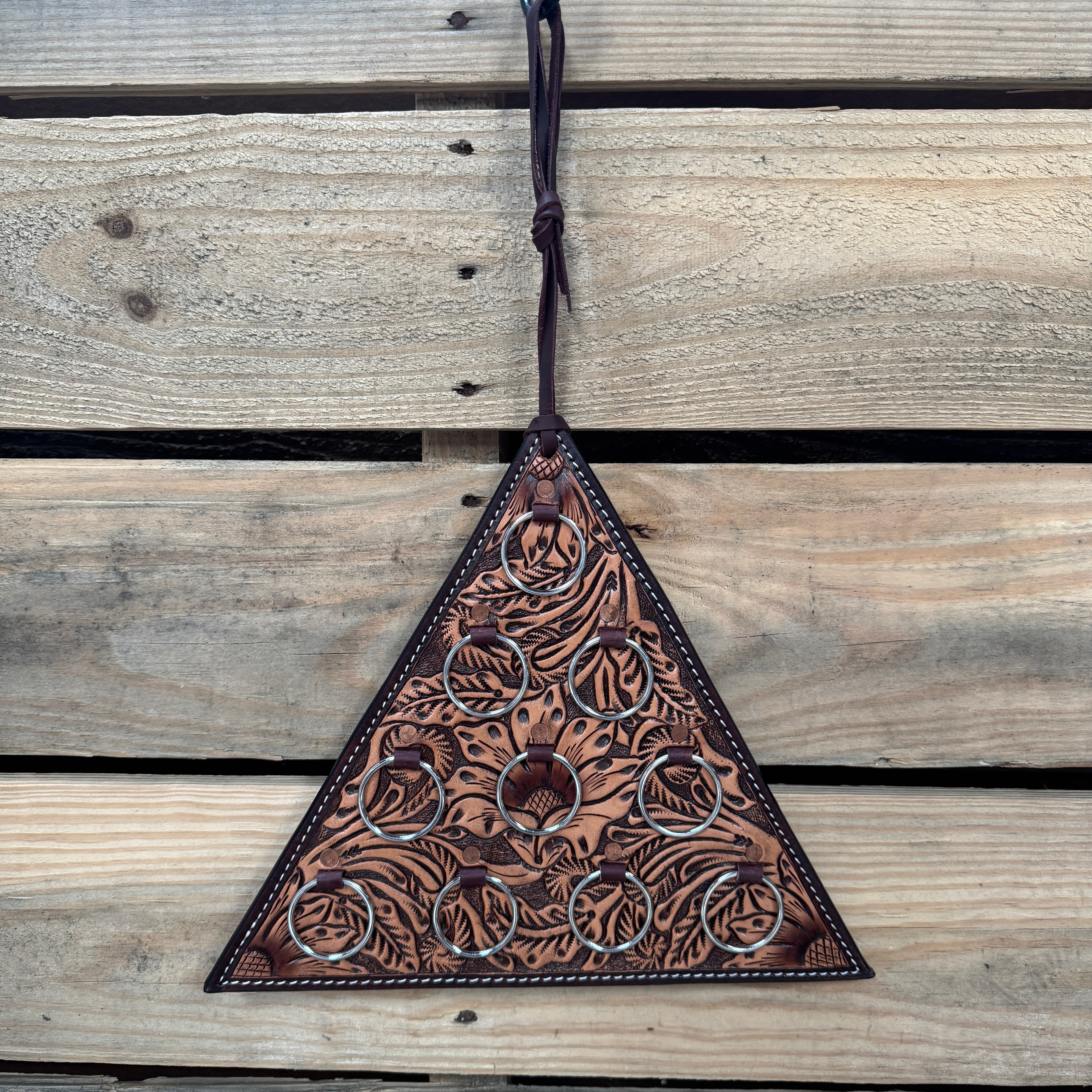 Floral Triangle Leather Wild Rag Hanger #WRHFL