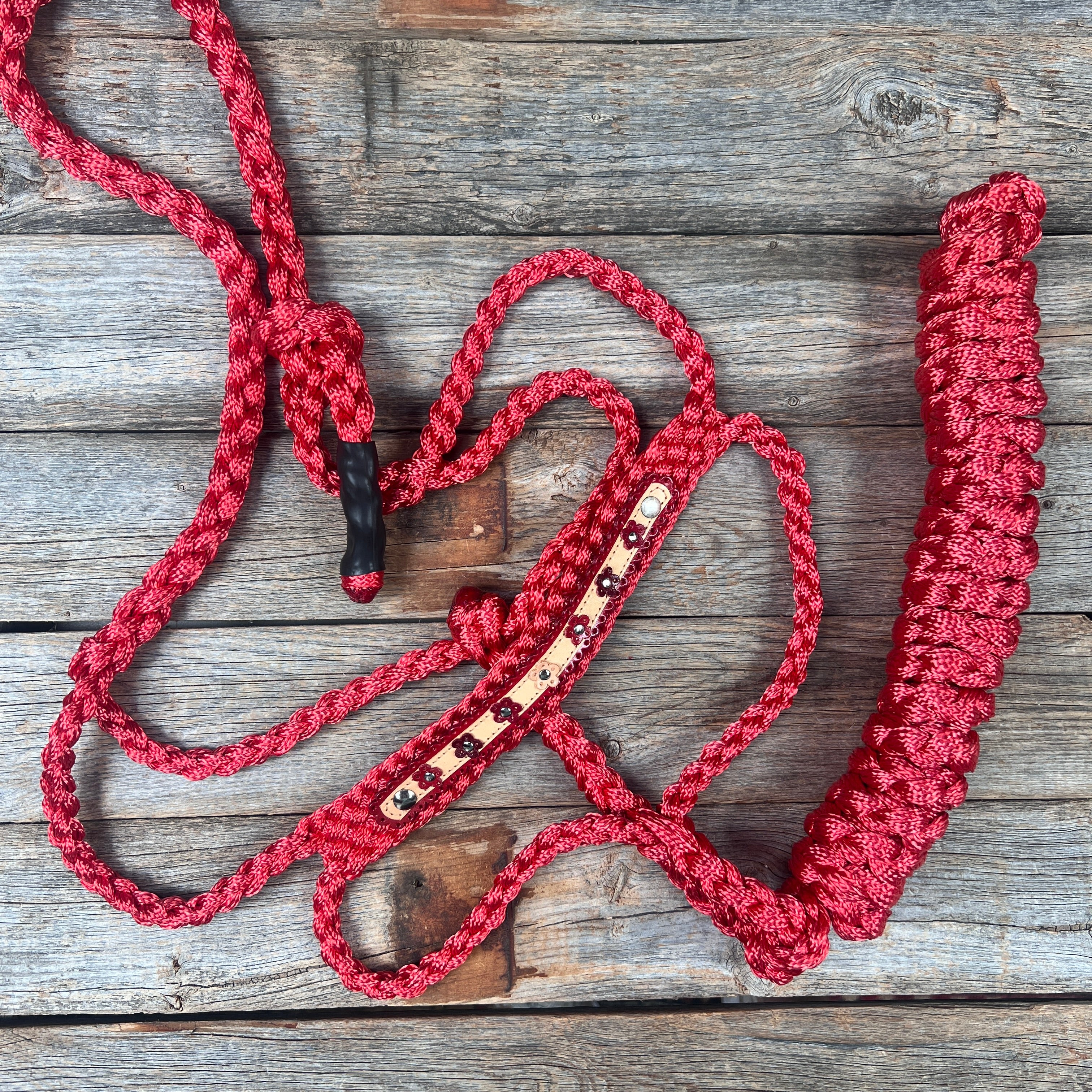 Red Mule Tape Halter - Multicolored Flowers #MT238