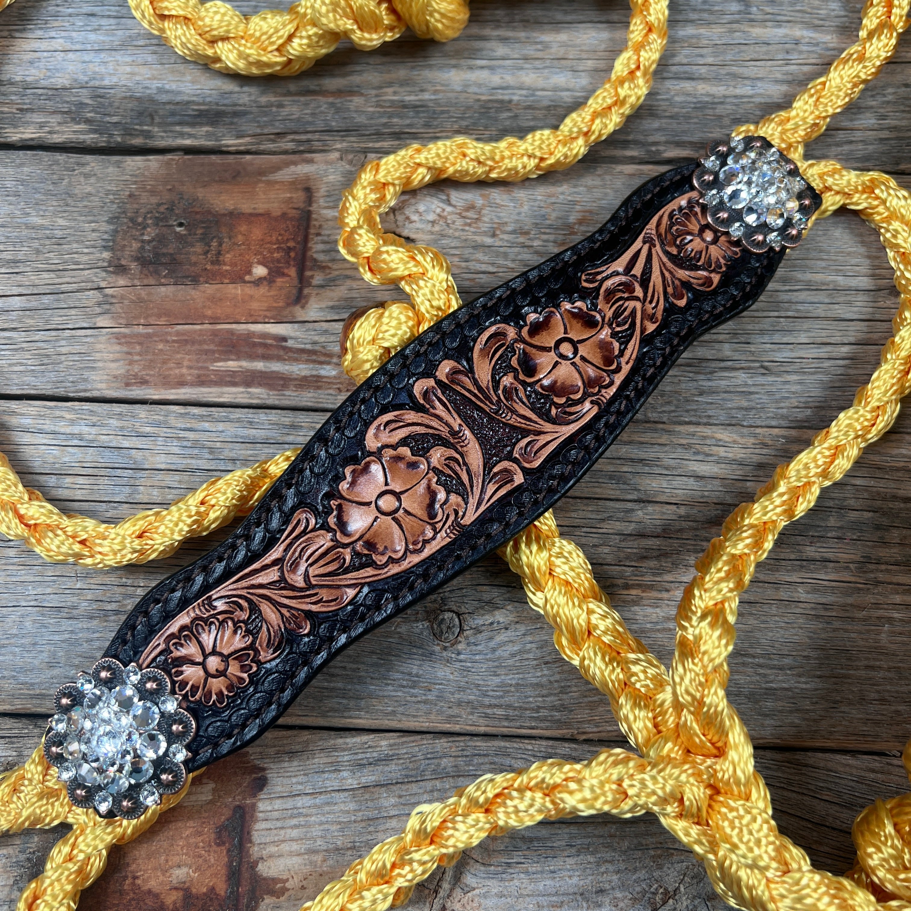 Gold Mule Tape Halter - Floral and Clear #MT242