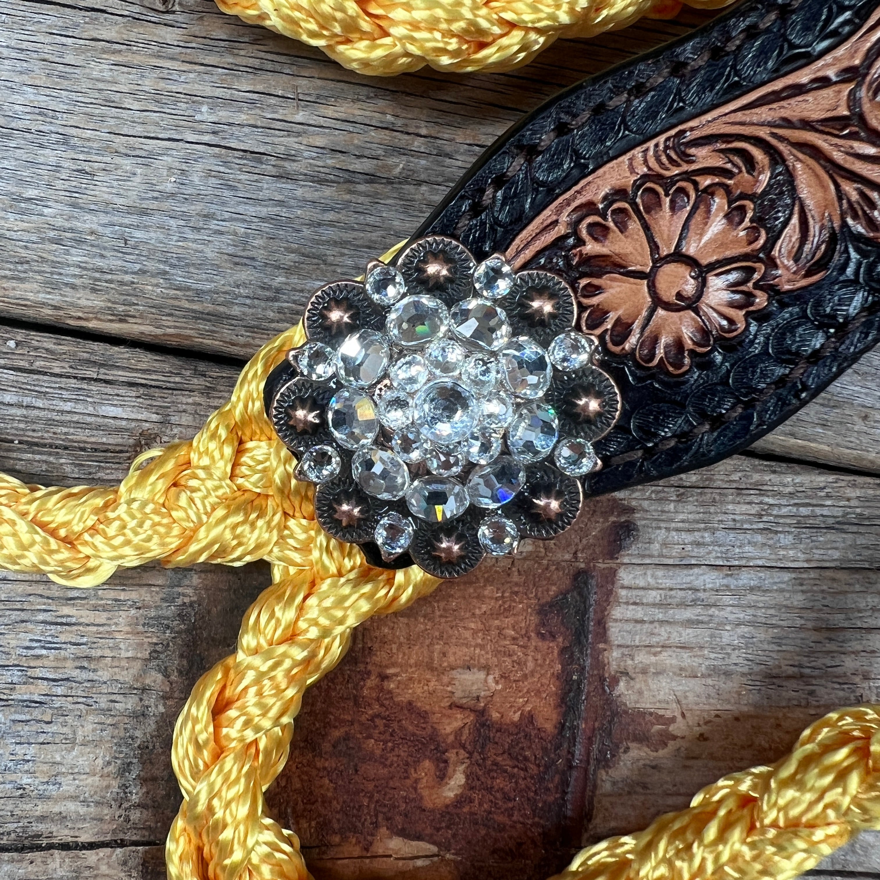 Gold Mule Tape Halter - Floral and Clear #MT242