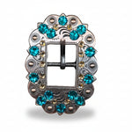 Copper Teal - Champagne Crystal Conchos | Sizes 1"- 3" | Buckles | Saddle Set | Leather Rosettes | Slide