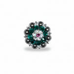 Antique Silver Fuchsia - Clear - Emerald  Crystal Conchos | Sizes 1"- 3" | Buckles | Saddle Set | Leather Rosettes | Slide