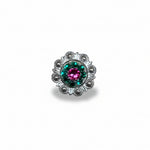 Antique Silver Fuchsia - Clear - Emerald  Crystal Conchos | Sizes 1"- 3" | Buckles | Saddle Set | Leather Rosettes | Slide