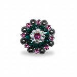 Antique Silver Fuchsia - Clear - Emerald  Crystal Conchos | Sizes 1"- 3" | Buckles | Saddle Set | Leather Rosettes | Slide