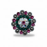 Antique Silver Fuchsia - Clear - Emerald  Crystal Conchos | Sizes 1"- 3" | Buckles | Saddle Set | Leather Rosettes | Slide