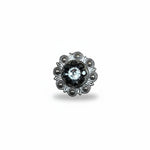 Antique Silver Jet - Clear Crystal Conchos | Sizes 1"- 3" | Buckles | Saddle Set | Leather Rosettes | Slide
