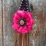 Dark Oil Honeycomb Copper Dot Copper Pink and Champagne Browband / Breastcollar Tack Set #BBBC614