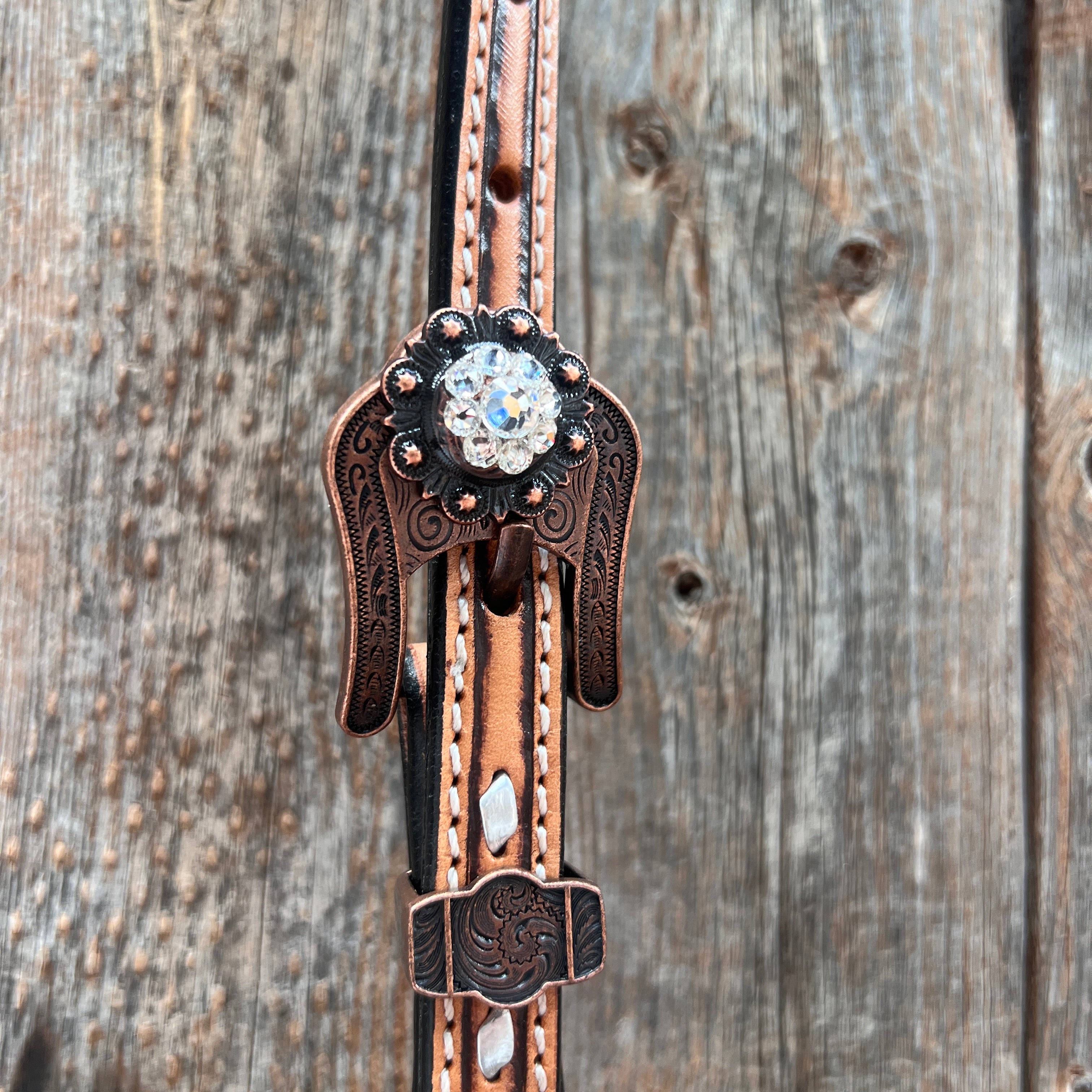 Silver Buckstitch One Ear Headstall / Bridle #OE108