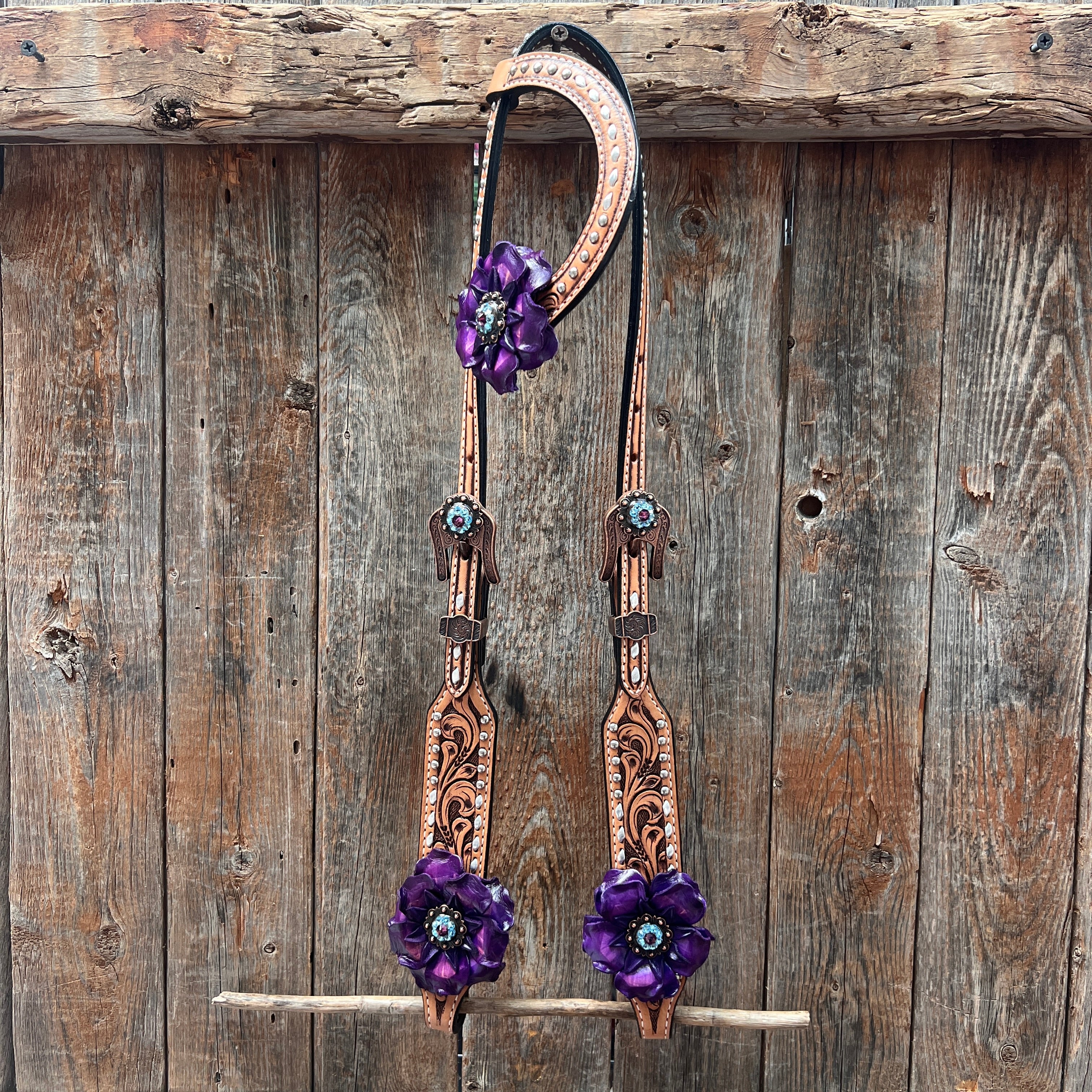 Silver Buckstitch One Ear Headstall / Bridle #OE109