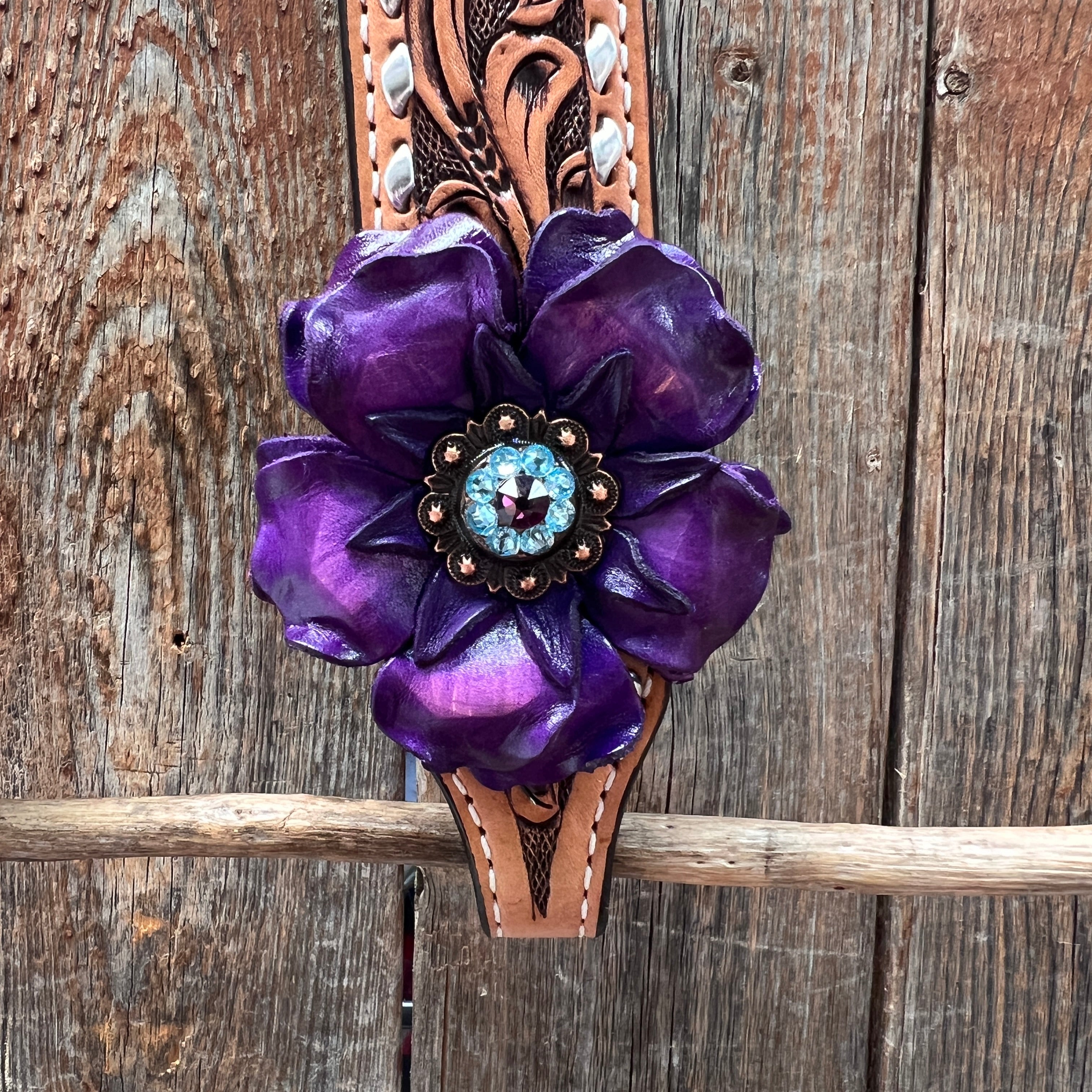 Silver Buckstitch One Ear Headstall / Bridle #OE109