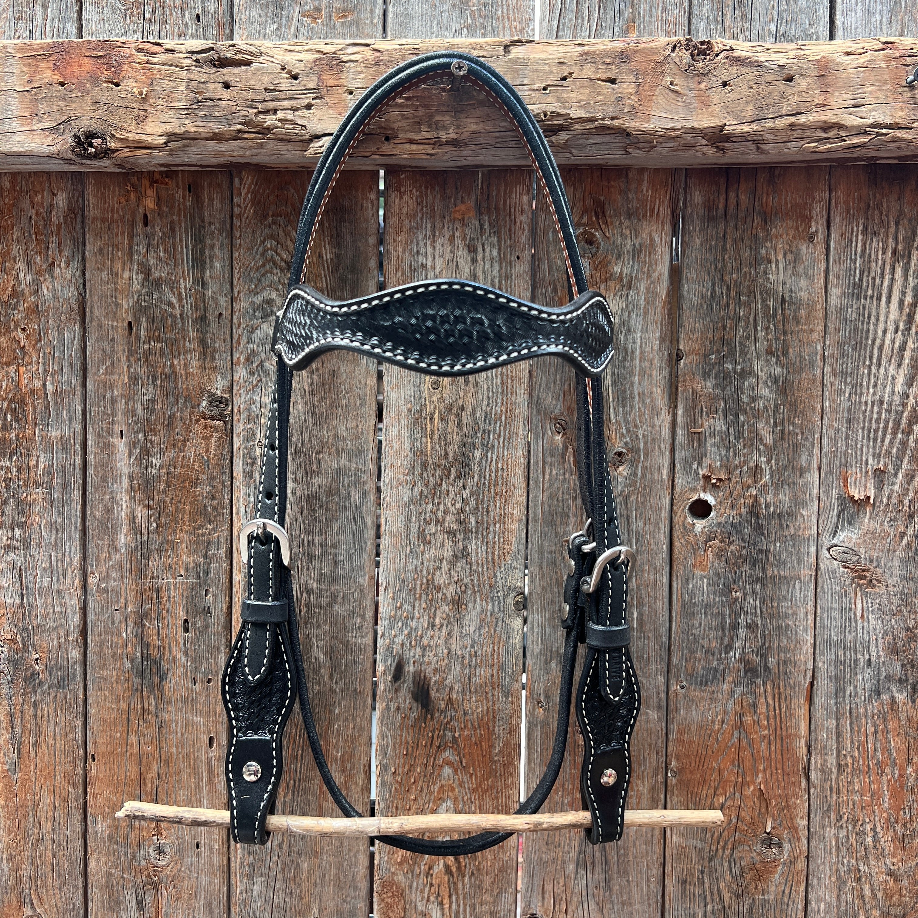 Black Cob - Gag Browband Headstall / Bridle- Short Cheeks