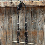 Dark Oil Floral Tooled with Copper Dots Tack Sets