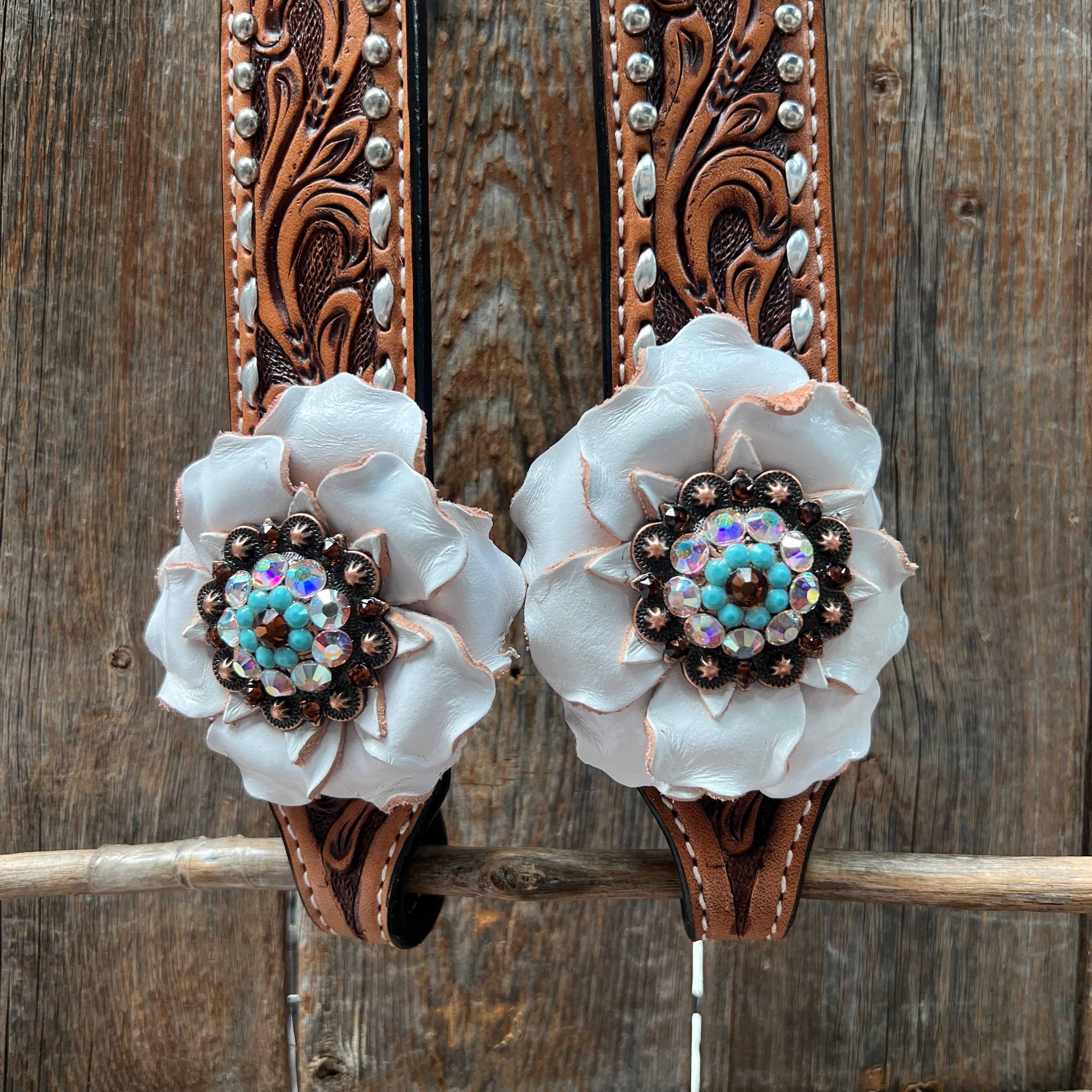 Silver Buckstitch One Ear Headstall / Bridle #OE107