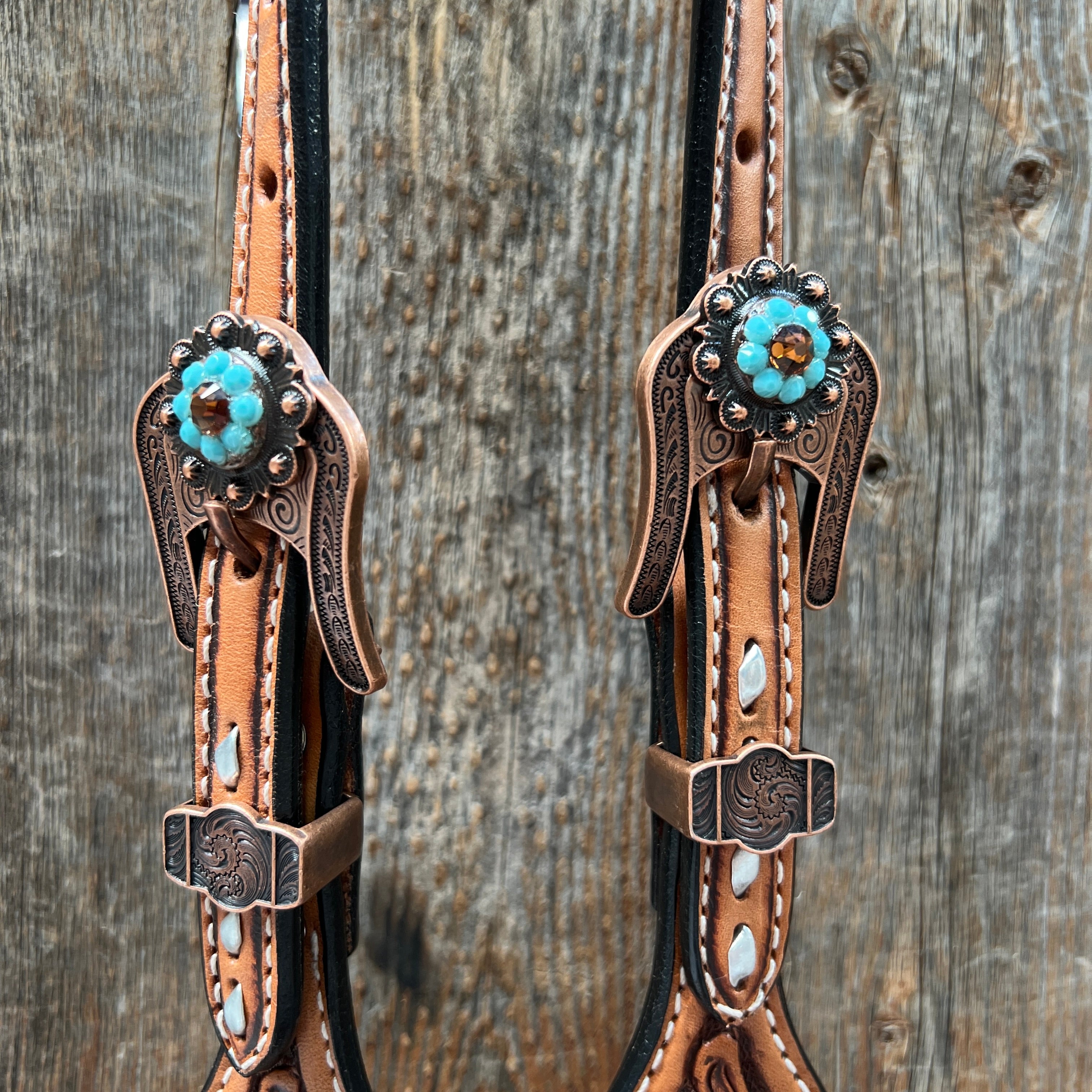 Silver Buckstitch One Ear Headstall / Bridle #OE107