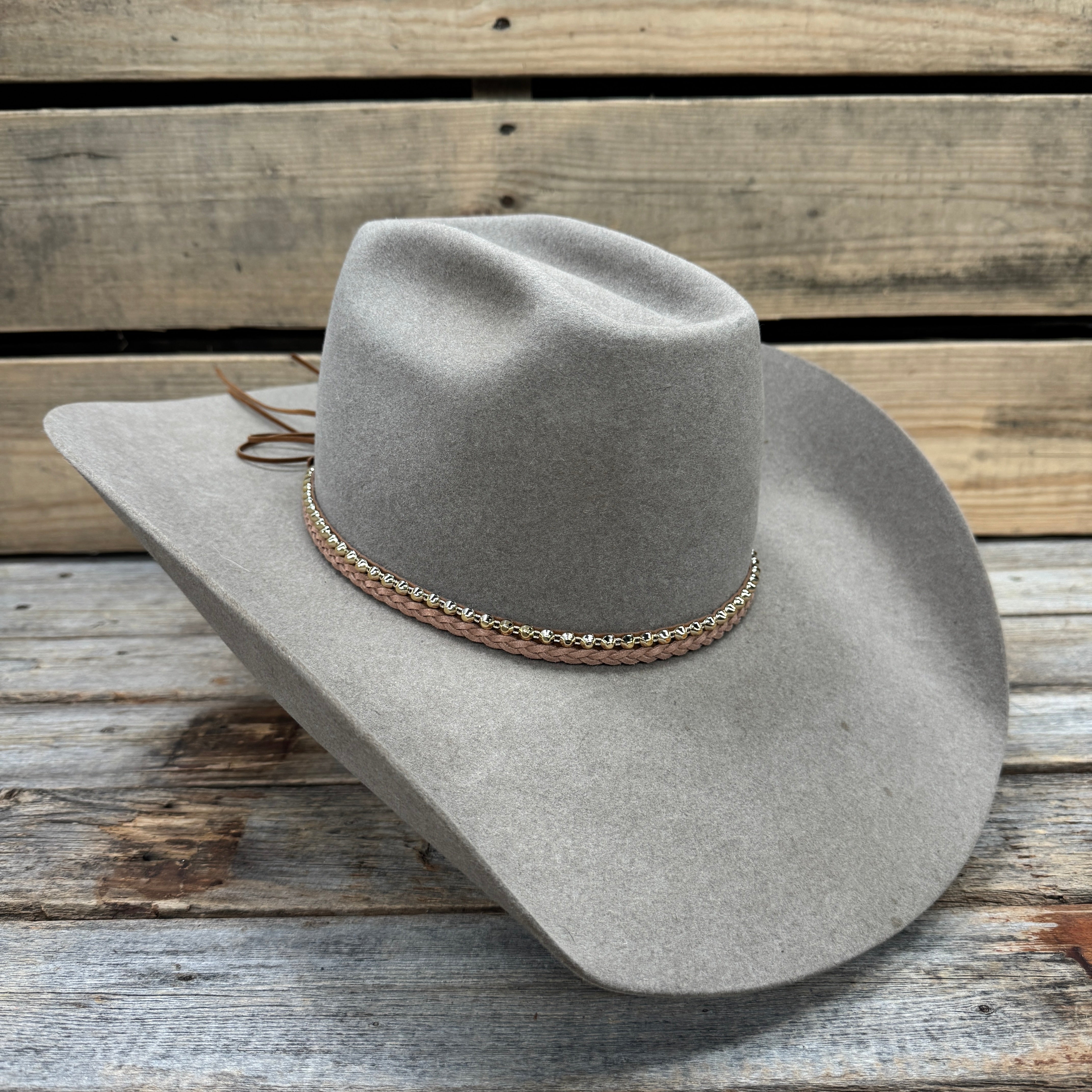 Braided Suede Leather Hat Band #HB2