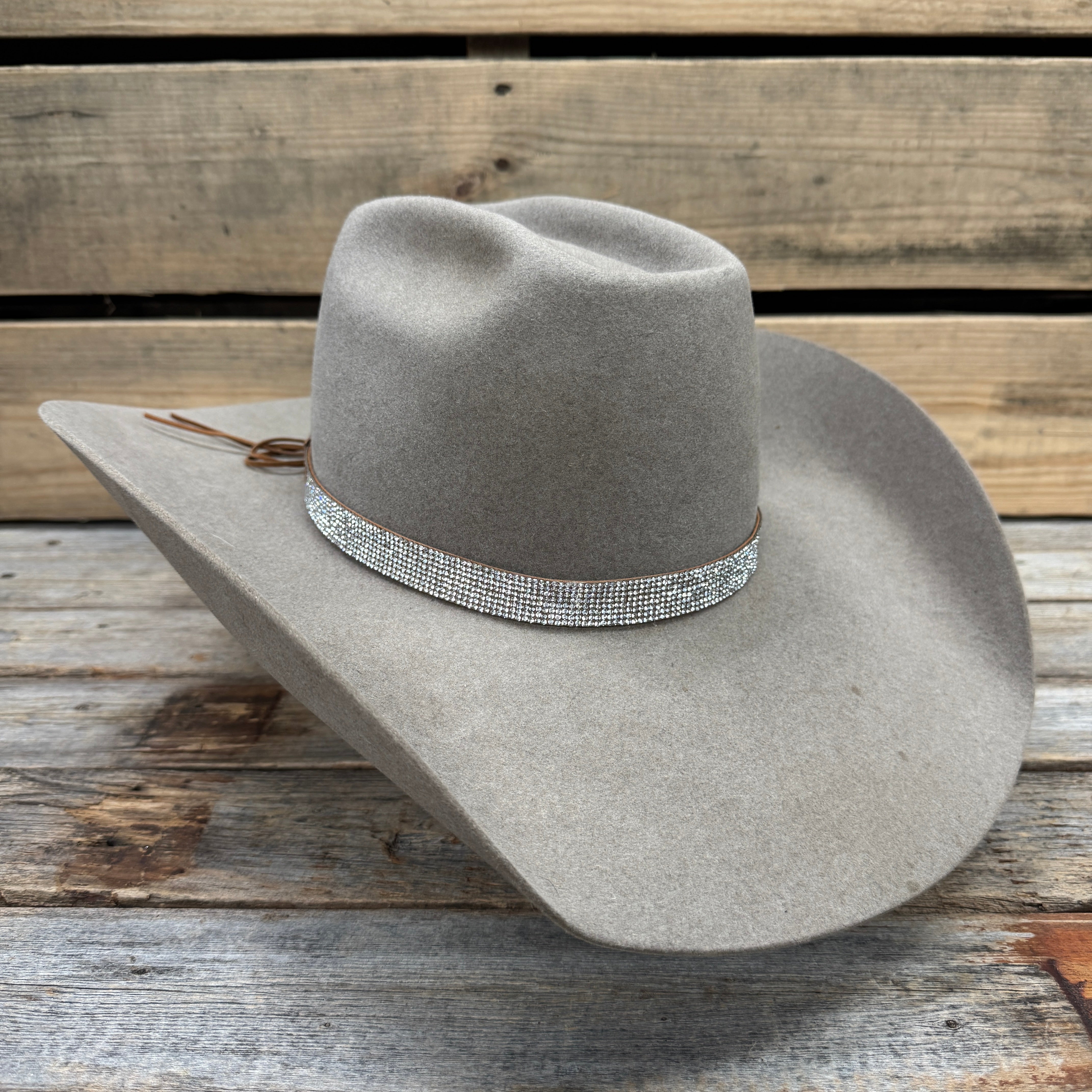 Rhinestone Suede Leather Hat Band #HB1