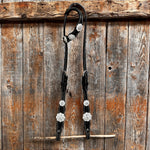 Black Floral Bright Clear Browband / One Ear Tack Set #BBBC599