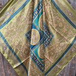 35X35" Green and Teal Floral Wild Rag / Scarf WR3390