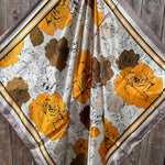 35X35"  Yellow and Brown Roses Wild Rag / Scarf WR3395