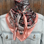 35X35"  Pink and White Safari Wild Rag / Scarf WR3425