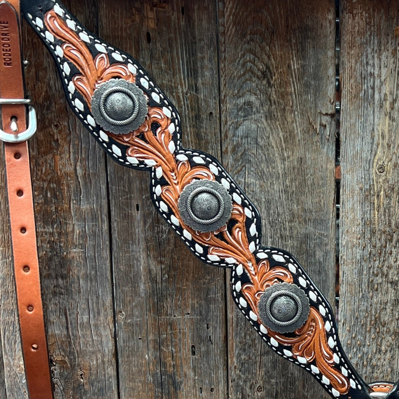 Classic Antique Silver Browband/One Ear Tack Set  #BBBC636